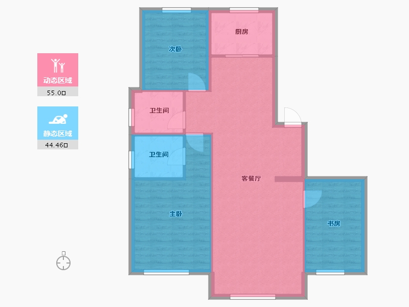 内蒙古自治区-通辽市-丽景华庭-102.00-户型库-动静分区