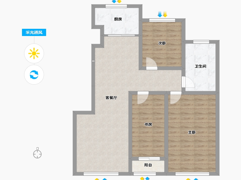 内蒙古自治区-通辽市-盛世国际二期-98.00-户型库-采光通风