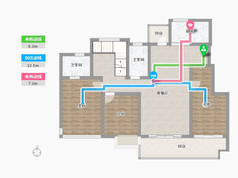 四川省-广元市-阳光壹号院-105.68-户型库-动静线