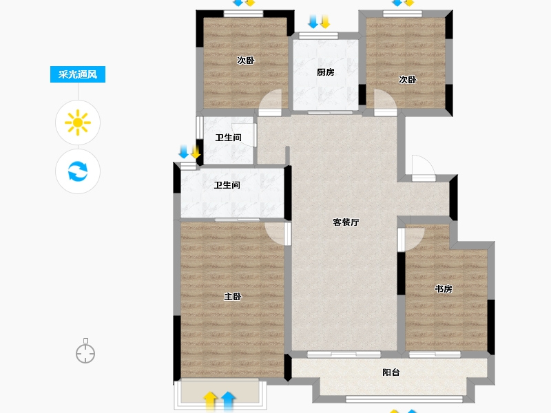 安徽省-蚌埠市-融创山水宸院-101.10-户型库-采光通风