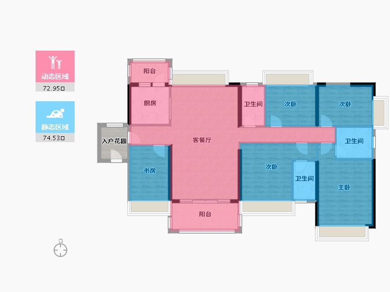 广东省-清远市-恒福山湖峰境-137.11-户型库-动静分区