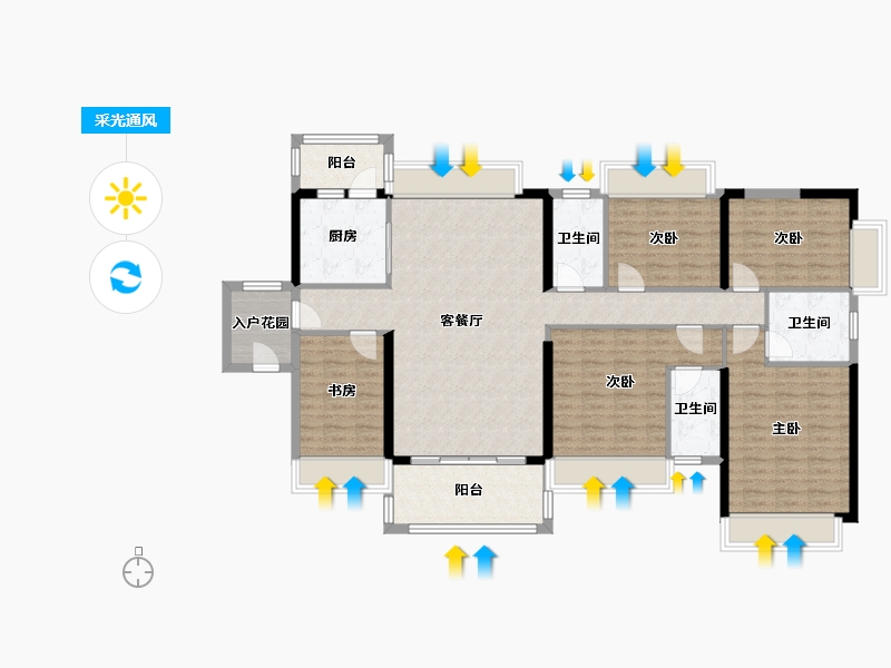 广东省-清远市-恒福山湖峰境-137.11-户型库-采光通风