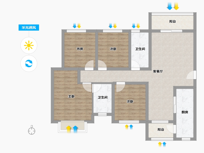 四川省-眉山市-复地天府湾-98.20-户型库-采光通风