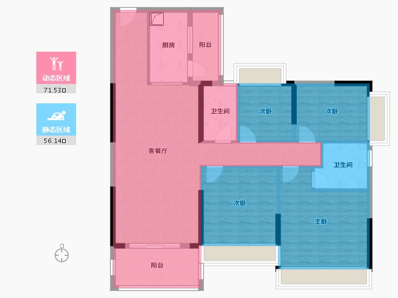 广东省-清远市-恒福山湖峰境-114.81-户型库-动静分区