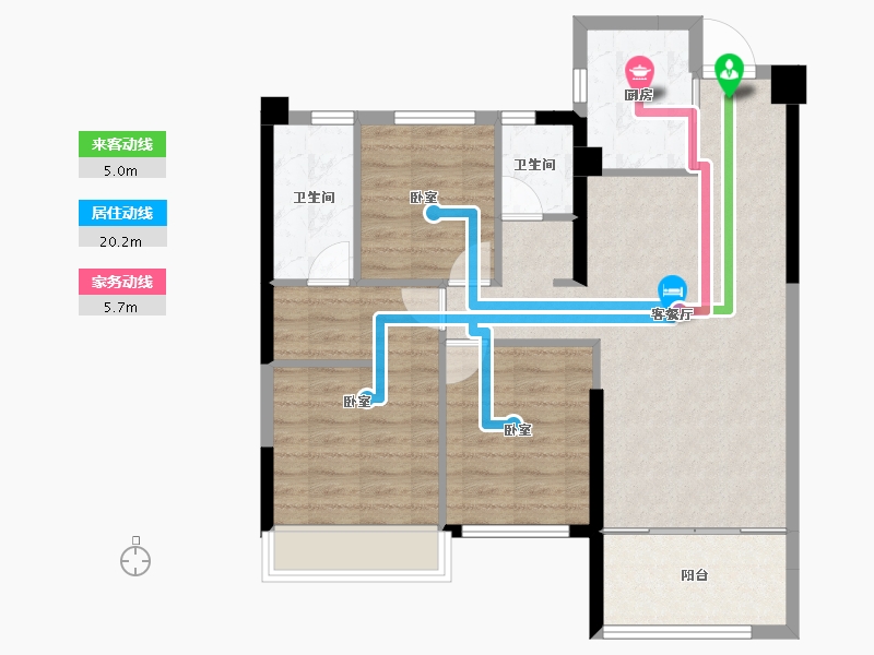 湖北省-十堰市-汉江璟城-80.87-户型库-动静线