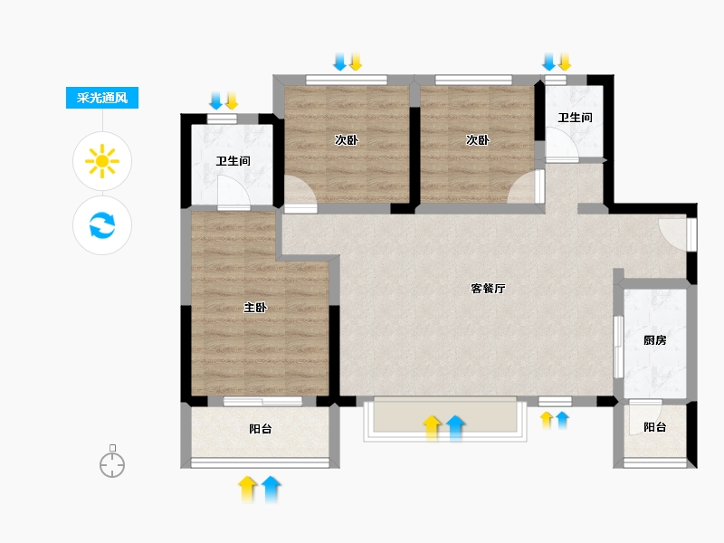 四川省-眉山市-复地天府湾-81.22-户型库-采光通风