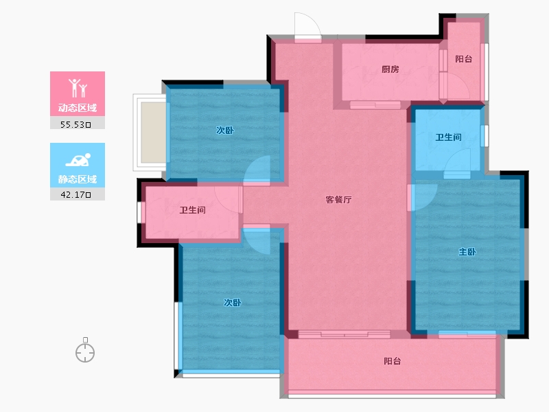 四川省-眉山市-融创九天一城-86.33-户型库-动静分区