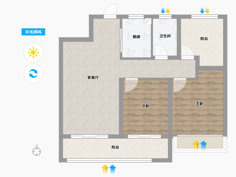 安徽省-滁州市-金鹏朗月书院-71.21-户型库-采光通风