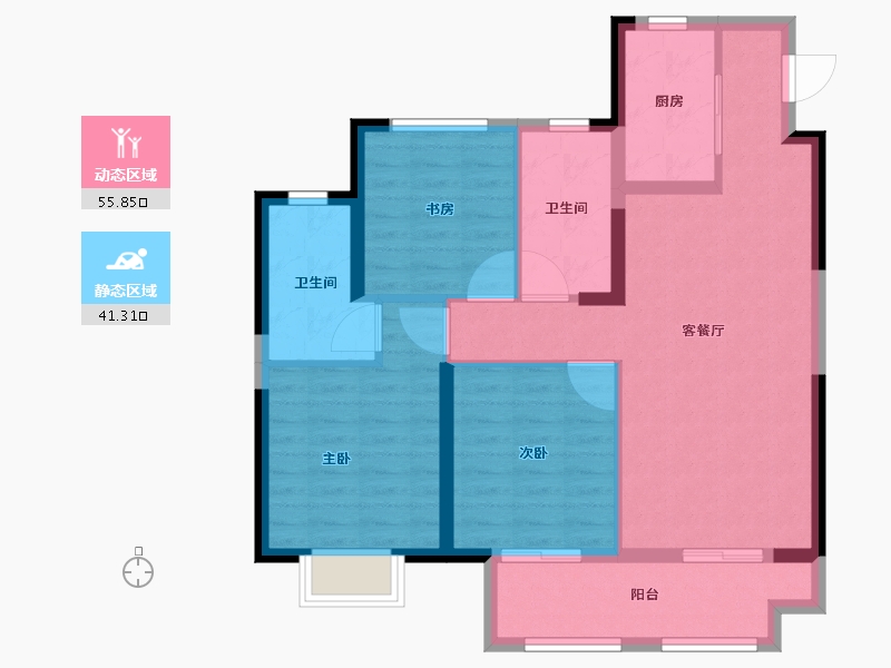 浙江省-湖州市-绿地新里雲上府-87.03-户型库-动静分区