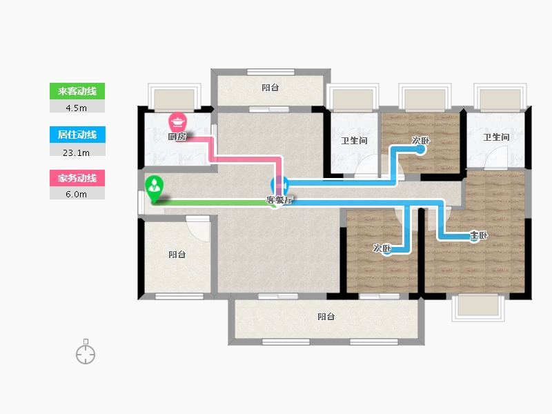 广东省-江门市-方圆旭辉天赋-106.64-户型库-动静线