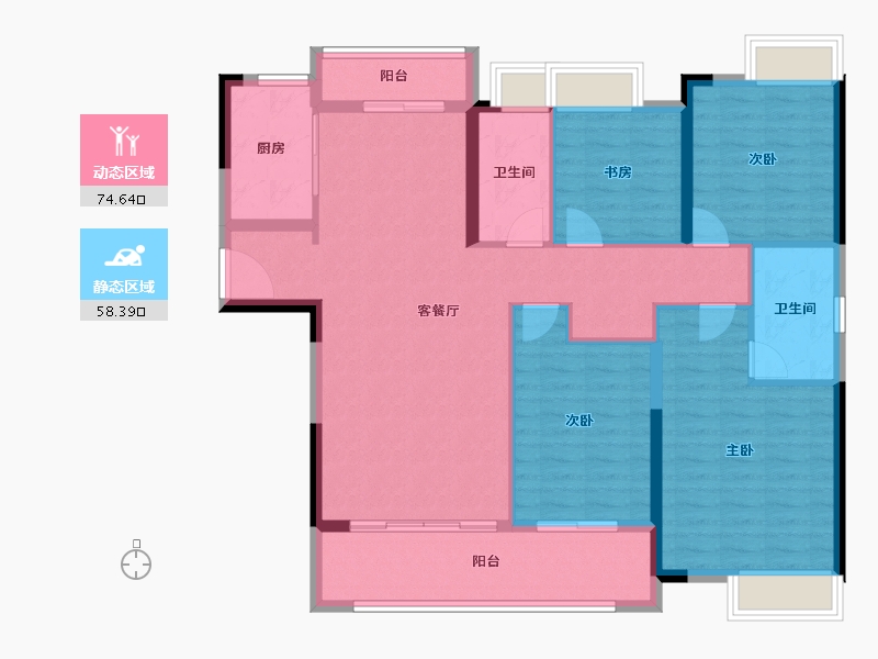 湖南省-湘潭市-湘江富力城-120.58-户型库-动静分区