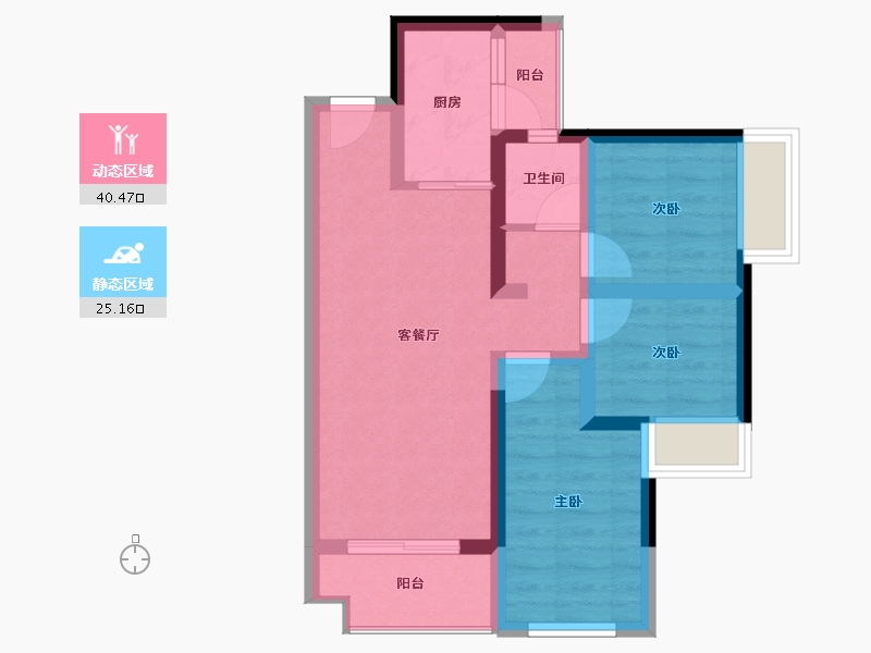 四川省-眉山市-万达星光宸樾-57.05-户型库-动静分区