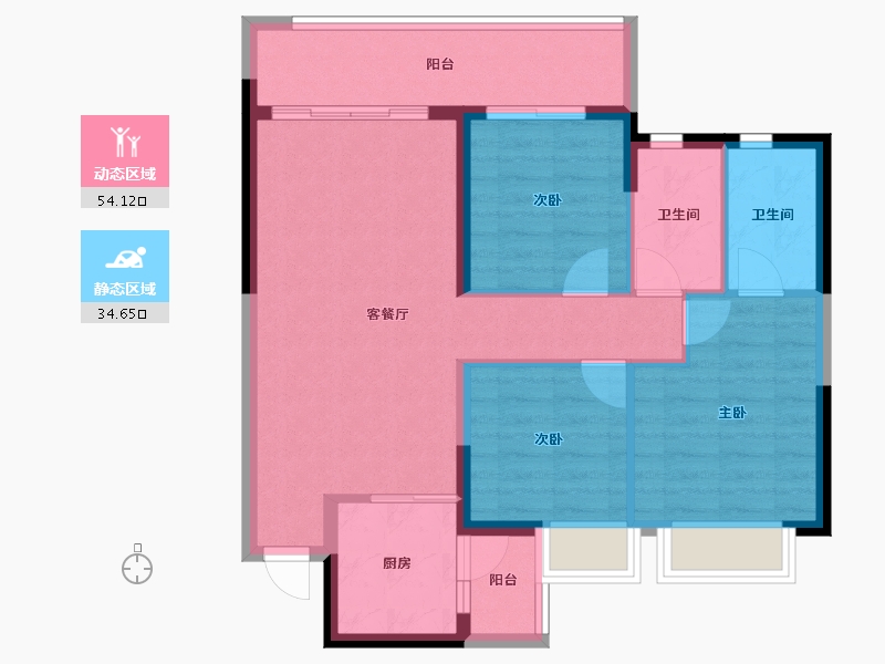 四川省-眉山市-天府恒大文化旅游城-79.49-户型库-动静分区