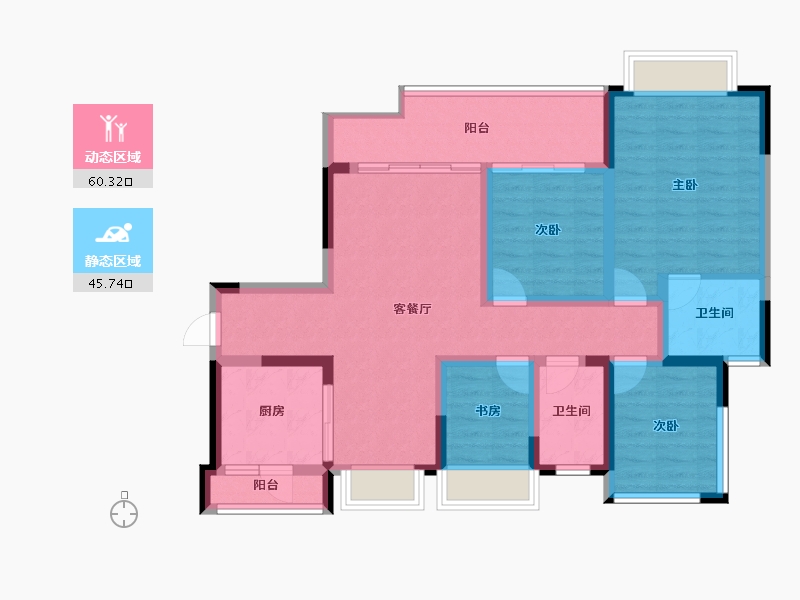 四川省-眉山市-融创九天一城-93.43-户型库-动静分区