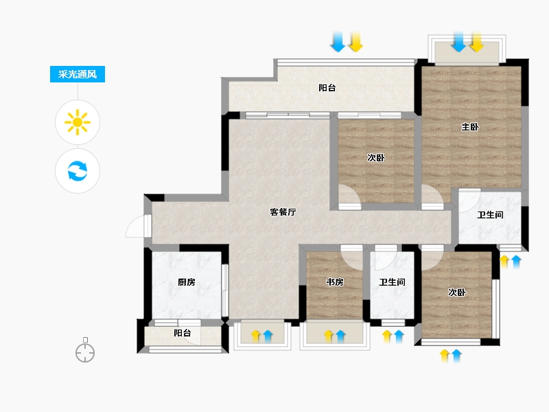 四川省-眉山市-融创九天一城-93.43-户型库-采光通风