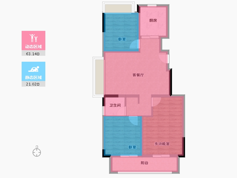 安徽省-蚌埠市-融创山水宸院-74.79-户型库-动静分区