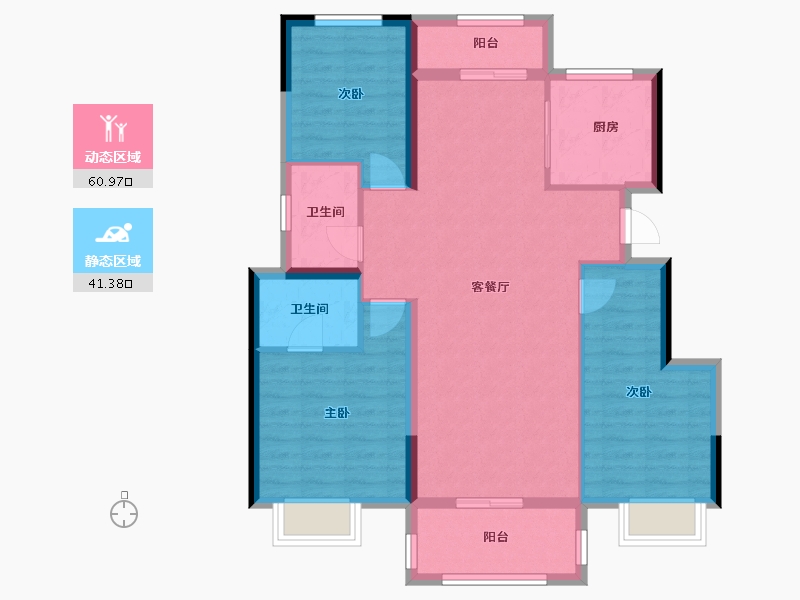 江西省-九江市-海伦堡·海伦国际-91.99-户型库-动静分区