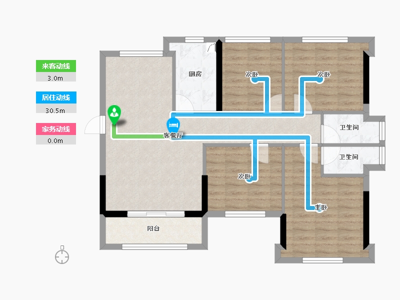 福建省-三明市-中润玖珑台-87.20-户型库-动静线