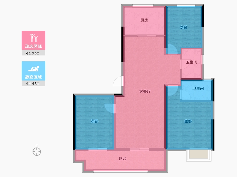 江西省-九江市-海伦堡·海伦国际-95.39-户型库-动静分区