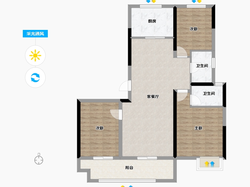 江西省-九江市-海伦堡·海伦国际-95.39-户型库-采光通风