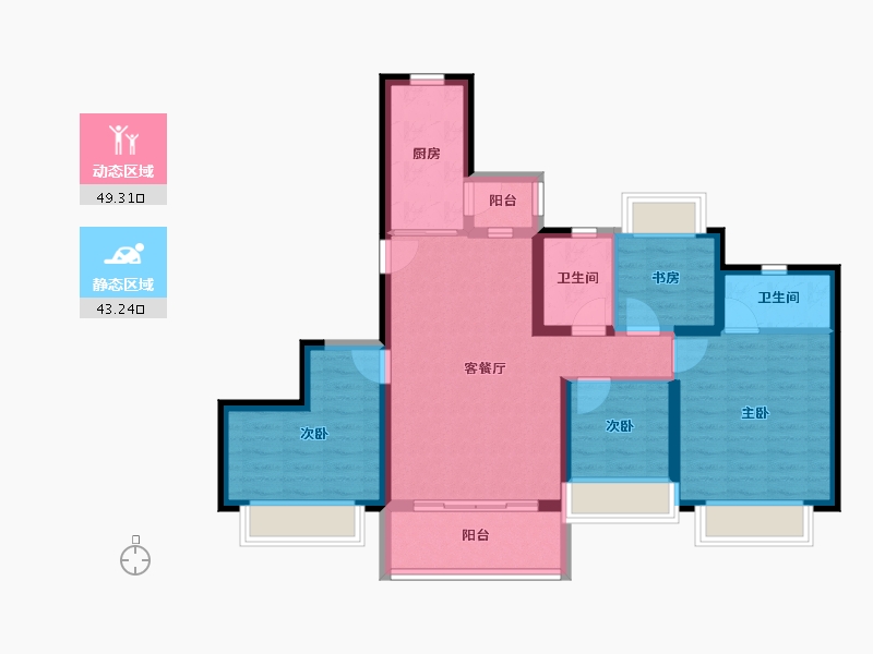 四川省-眉山市-天府恒大文化旅游城-81.75-户型库-动静分区