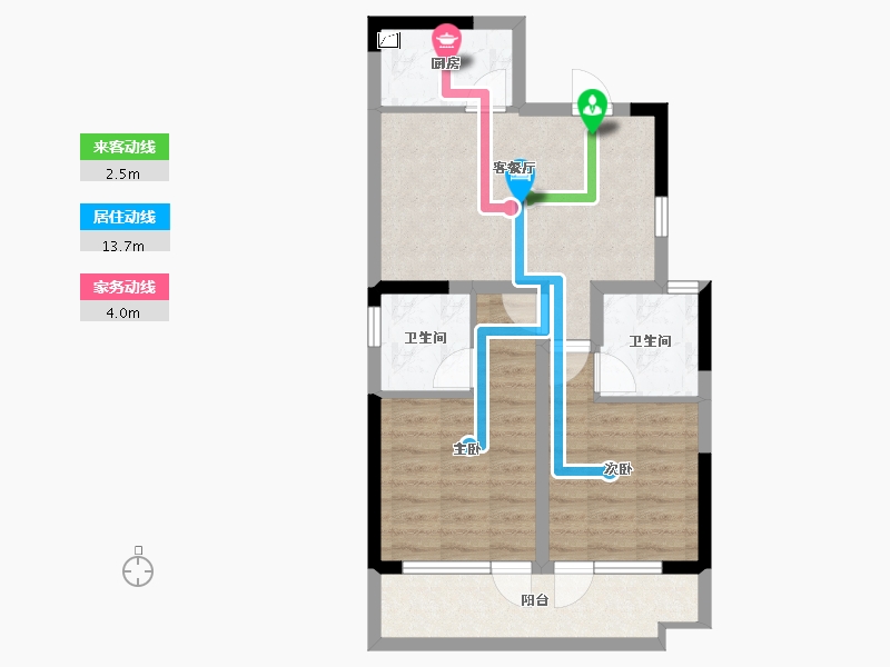 山东省-淄博市-文昌湖中海璞樾-61.09-户型库-动静线