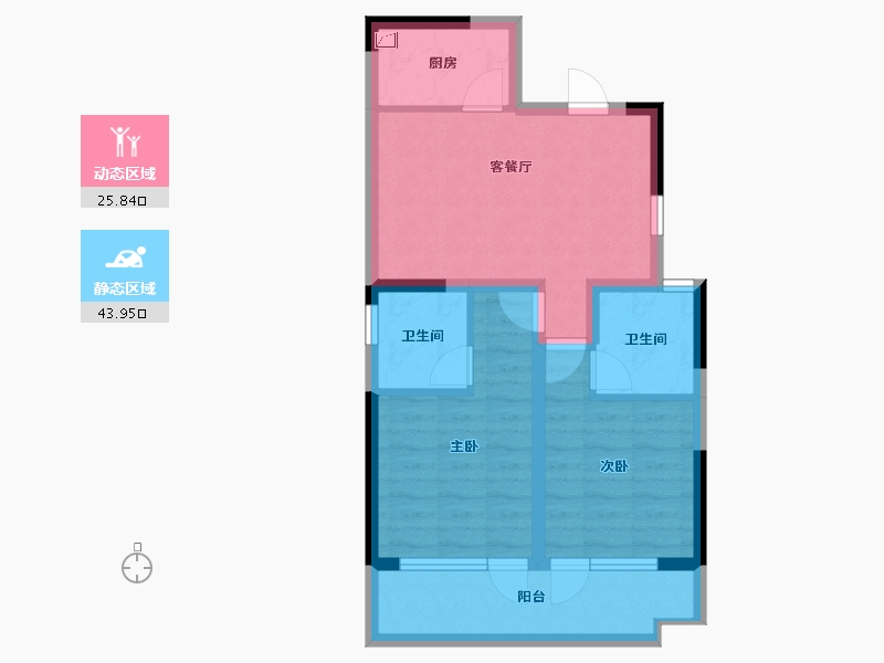 山东省-淄博市-文昌湖中海璞樾-61.09-户型库-动静分区