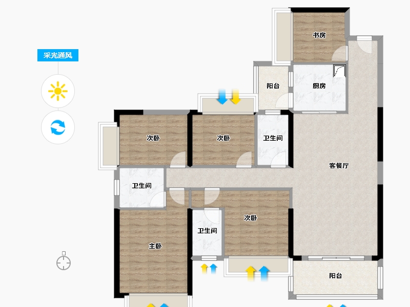 广东省-清远市-恒福山湖峰境-131.77-户型库-采光通风