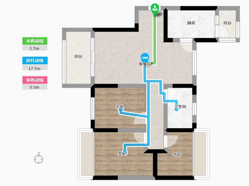 四川省-眉山市-融创九天一城-66.58-户型库-动静线