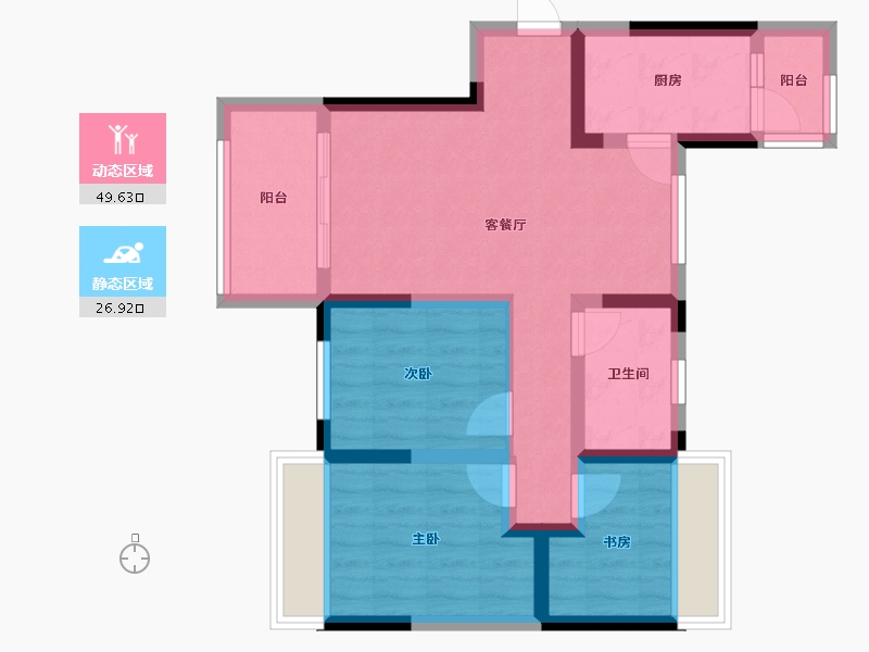 四川省-眉山市-融创九天一城-66.58-户型库-动静分区