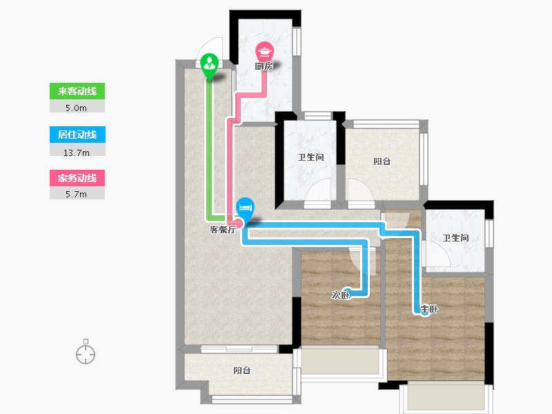 广东省-清远市-龙湖当代·春江悦茗ΜΟΜΛ-62.64-户型库-动静线