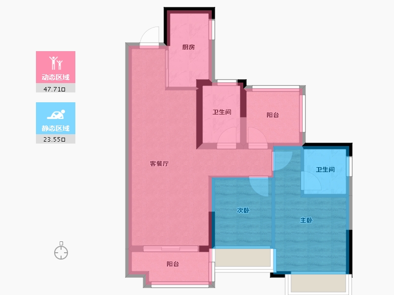 广东省-清远市-龙湖当代·春江悦茗ΜΟΜΛ-62.64-户型库-动静分区