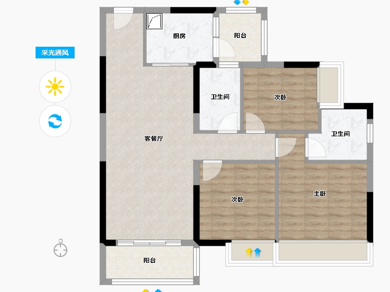 广东省-清远市-恒福山湖峰境-86.91-户型库-采光通风