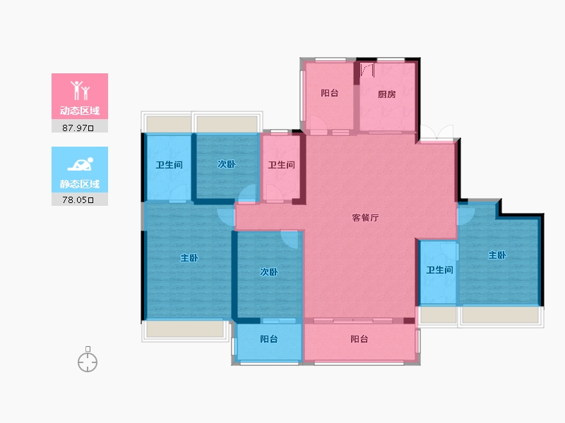 广东省-清远市-中海阅湖壹号-150.41-户型库-动静分区