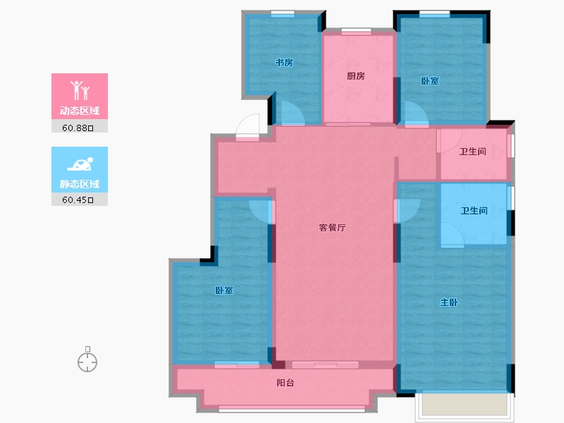 安徽省-蚌埠市-融创山水宸院-108.81-户型库-动静分区