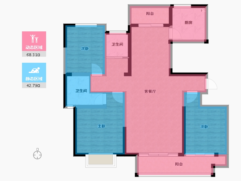 河南省-商丘市-康桥·知园-98.45-户型库-动静分区