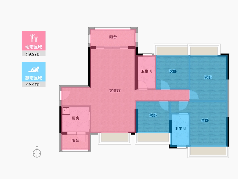 广东省-清远市-恒福山湖峰境-98.03-户型库-动静分区