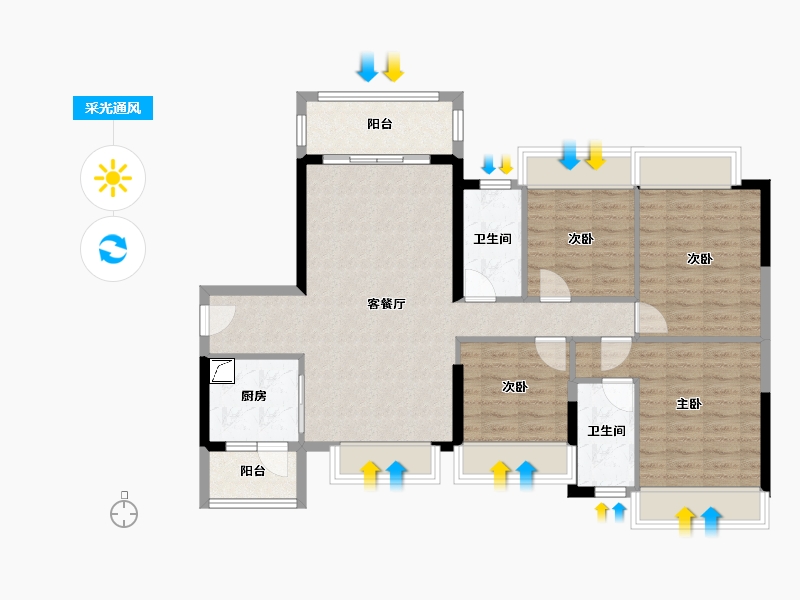 广东省-清远市-恒福山湖峰境-98.03-户型库-采光通风