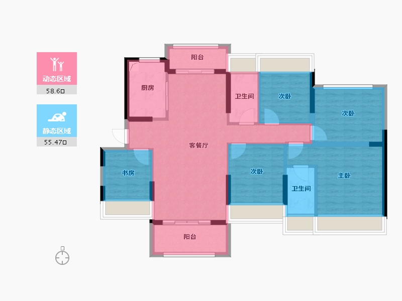 广东省-清远市-锦泰·城际壹号-101.72-户型库-动静分区