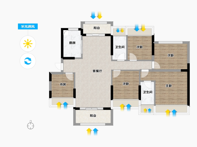 广东省-清远市-锦泰·城际壹号-101.72-户型库-采光通风