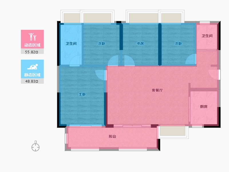 广东省-清远市-雅居乐清远雅郡-94.99-户型库-动静分区