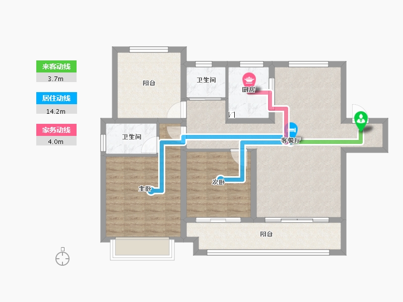 安徽省-滁州市-金鹏朗月书院-88.81-户型库-动静线