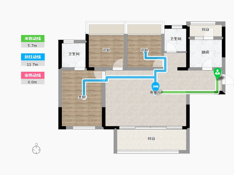 四川省-眉山市-融创九天一城-85.42-户型库-动静线