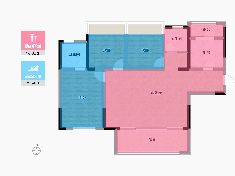 四川省-眉山市-融创九天一城-85.42-户型库-动静分区