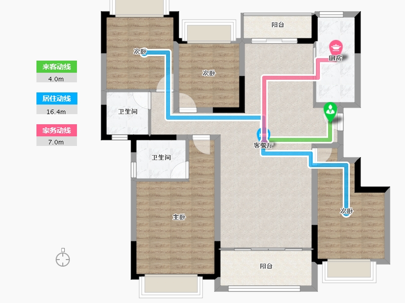 四川省-眉山市-雅居乐锦城-115.01-户型库-动静线