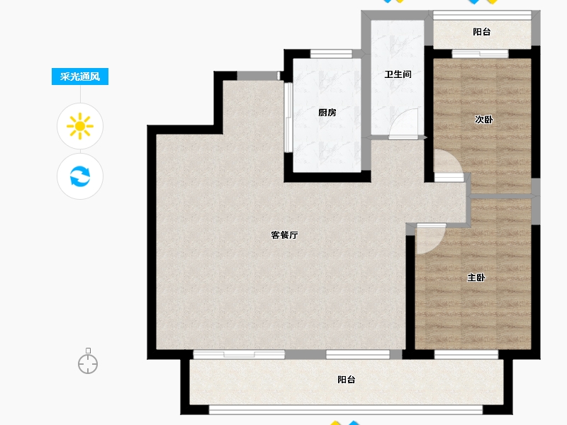 宁夏回族自治区-银川市-民生城·玖峯-87.54-户型库-采光通风