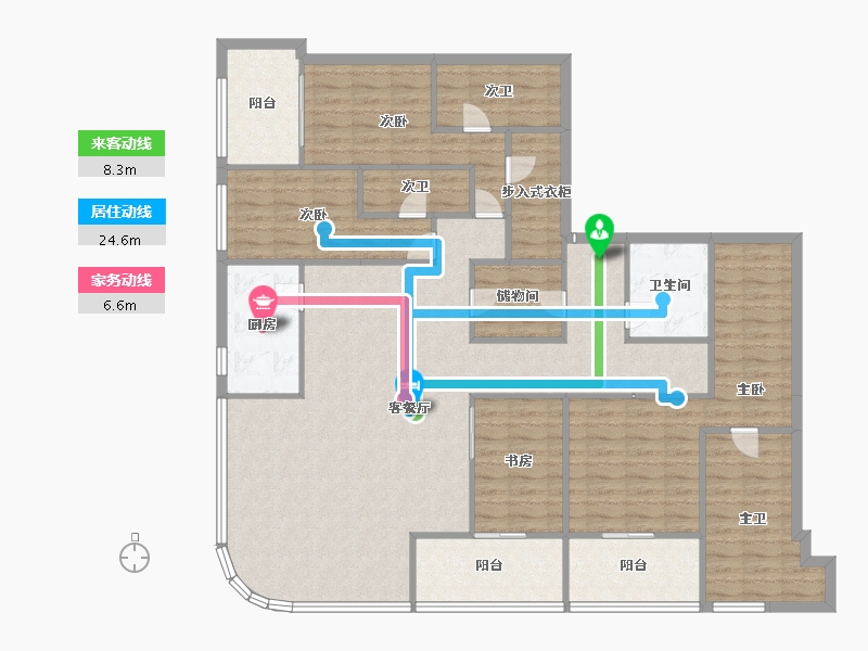 四川省-成都市-阿玛尼艺术公寓-152.60-户型库-动静线