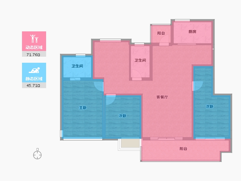 四川省-广元市-阳光壹号院-105.51-户型库-动静分区