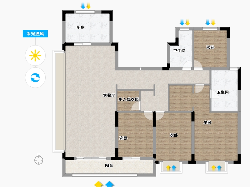 安徽省-蚌埠市-融创山水宸院-152.00-户型库-采光通风