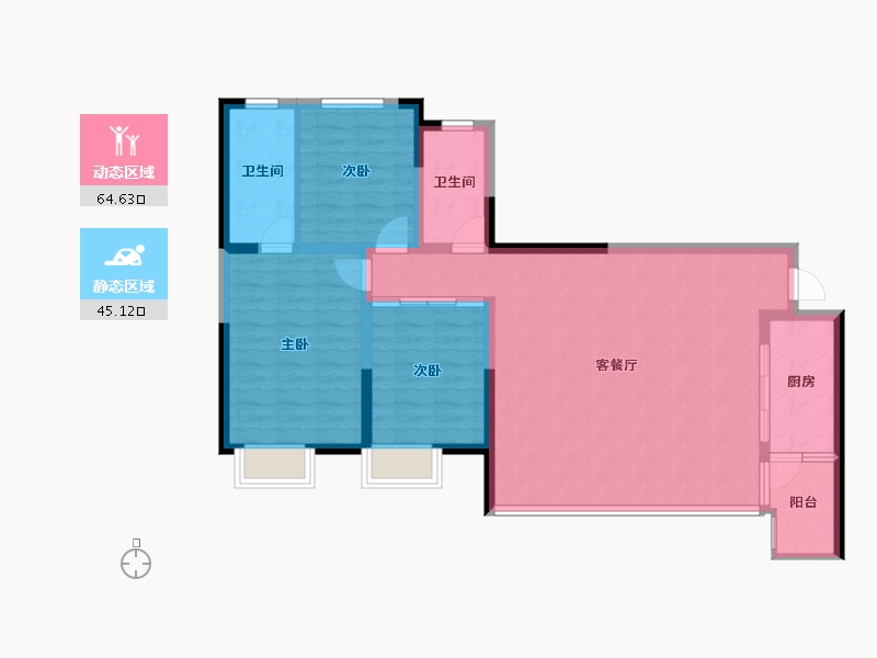 四川省-眉山市-北湖春天-99.20-户型库-动静分区